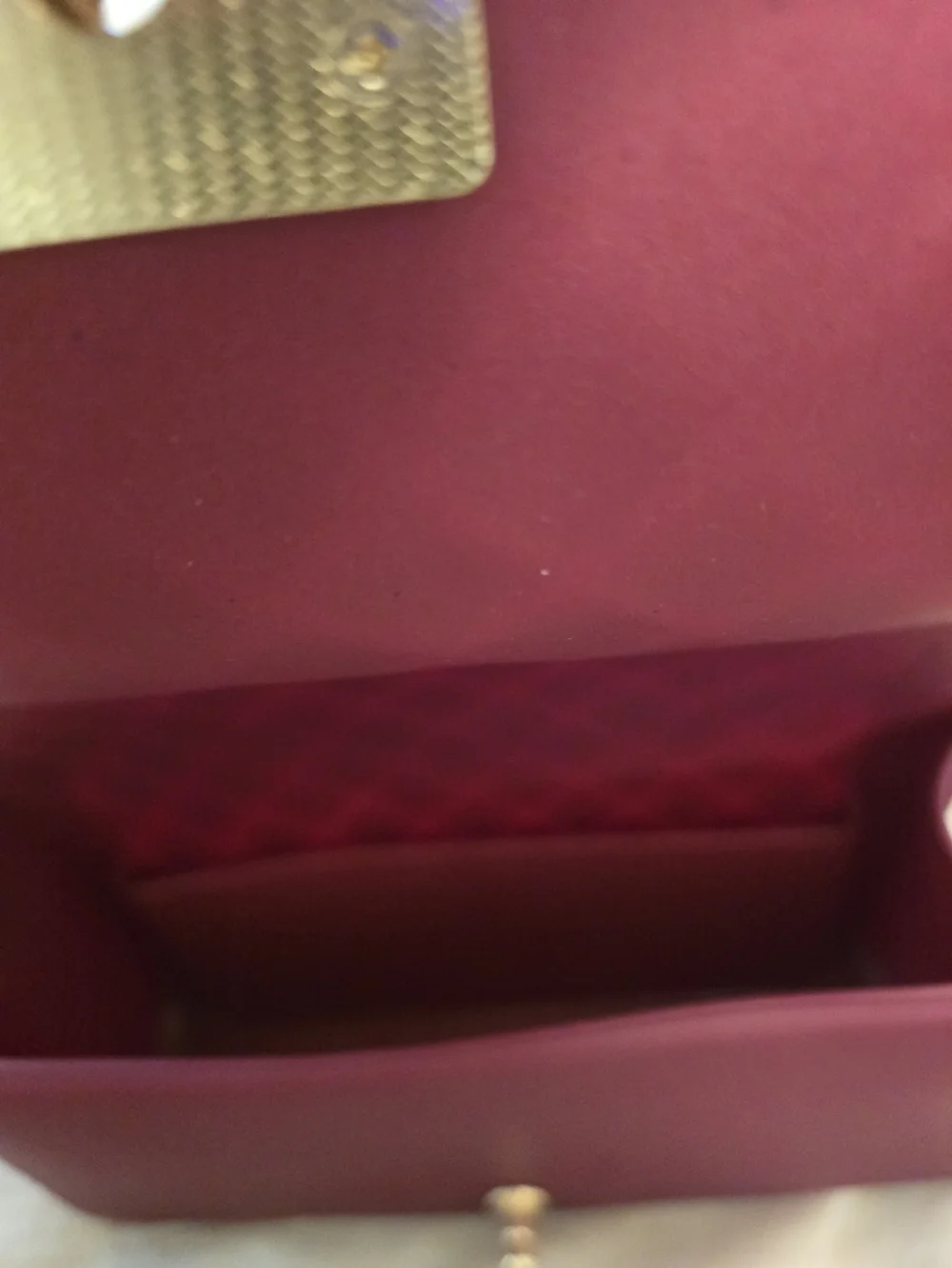 Source Unknown Quilted Burgundy Crossbody with Gold Chain